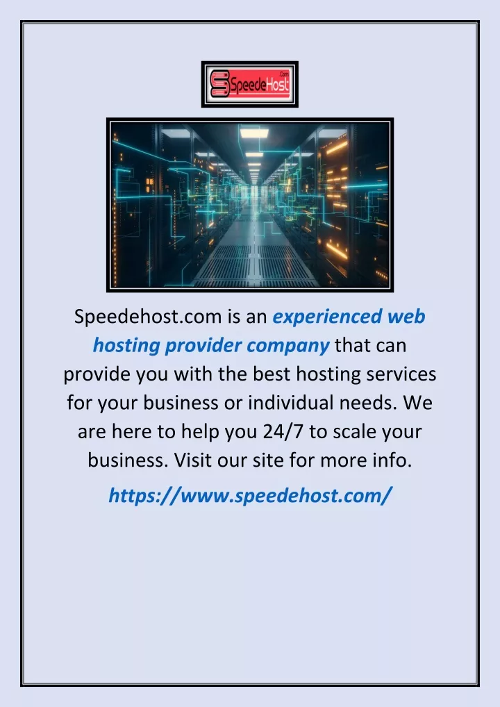 speedehost com is an experienced web hosting