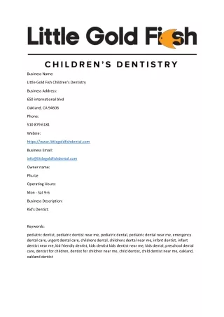 Little Gold Fish Children’s Dentistry