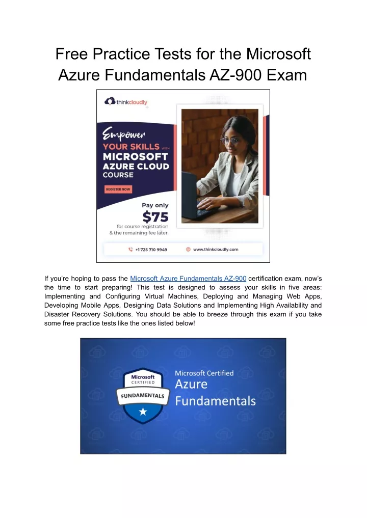 PPT - Free Practice Tests For The Microsoft Azure Fundamentals AZ-900 ...