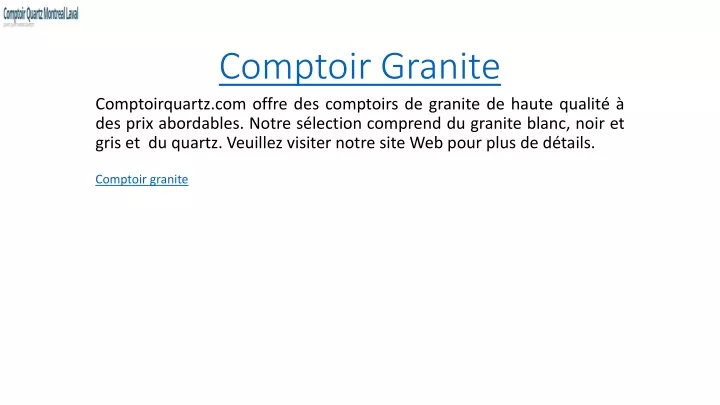 comptoir granite