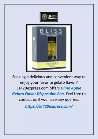 Dime Apple Gelato Flavor Disposable Pen | La420express.com