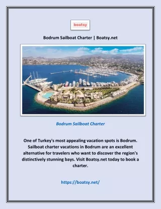 Bodrum Sailboat Charter | Boatsy.net
