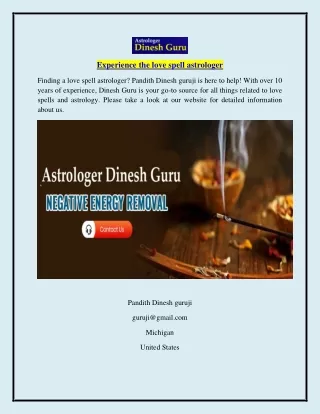 Experience the love spell astrologer