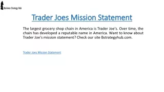trader joes mission statement