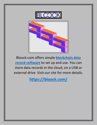 Blockchain Data Record Software | Bloock.com