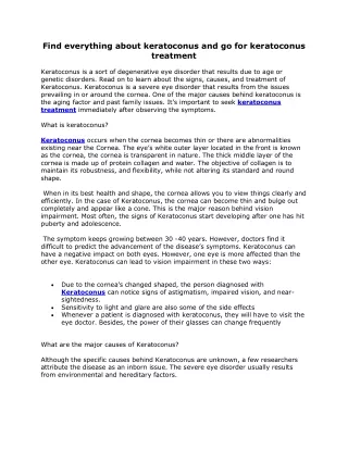 find everything about keratoconus
