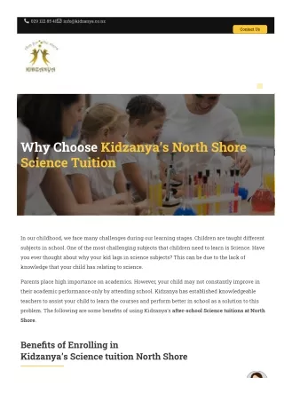 After School Science Tutors in North Shore