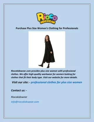 Purchase Plus Size Women's Clothing for Professionals