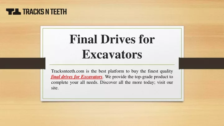 final drives for excavators