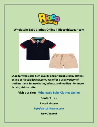 Wholesale Baby Clothes Online  Riocokidswear com