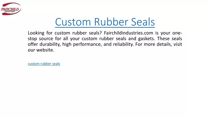 custom rubber seals