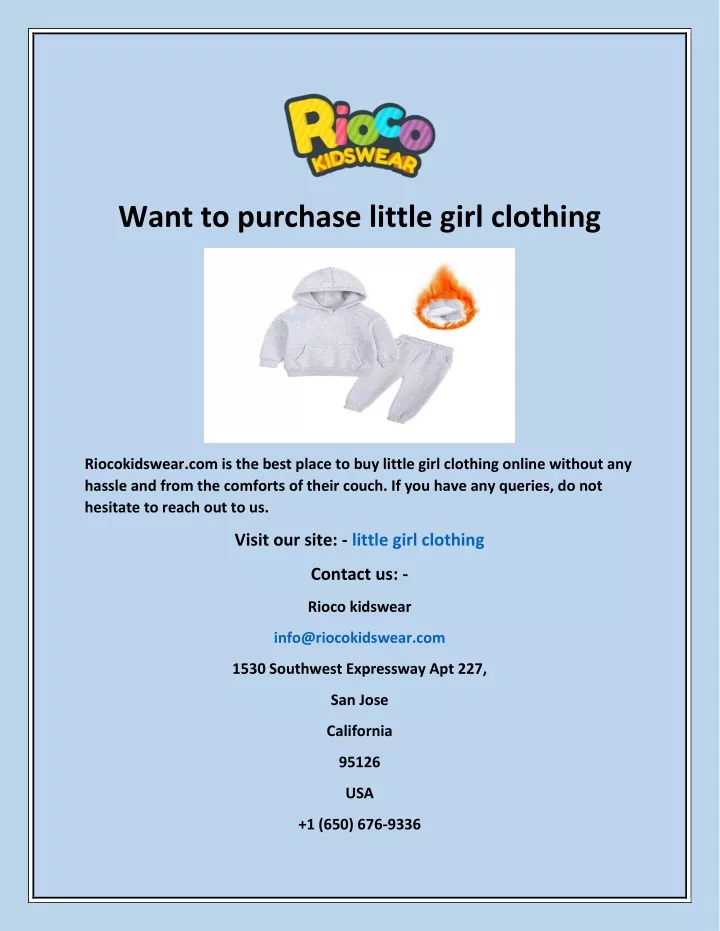want to purchase little girl clothing