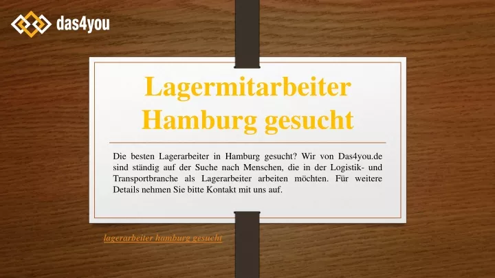 lagermitarbeiter hamburg gesucht