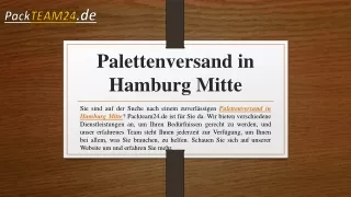 Palettenversand in Hamburg Mitte | Packteam24.de