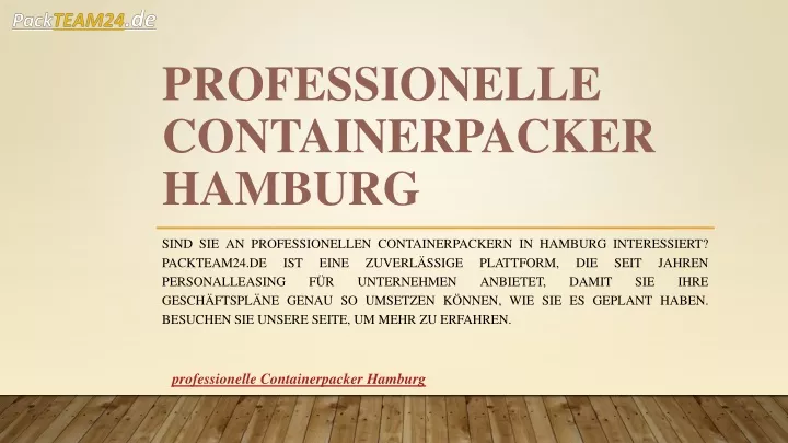 professionelle containerpacker hamburg