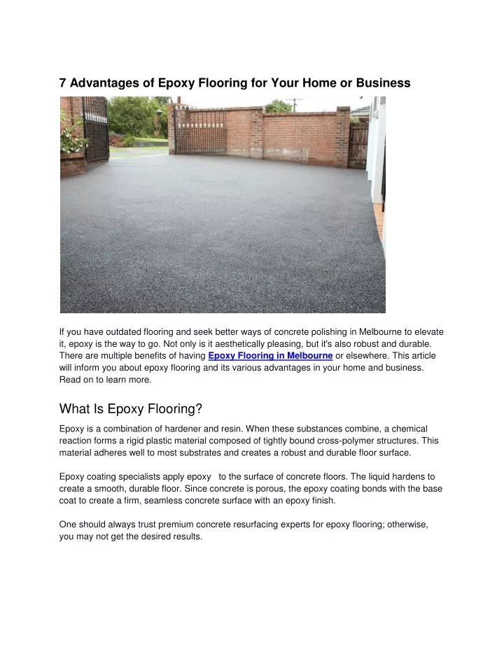 7 advantages of epoxy flooring for your home