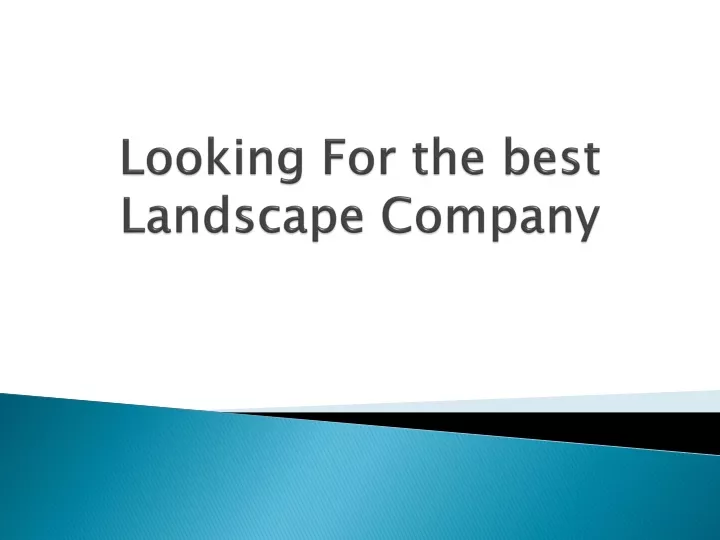 looking for the best landscape company