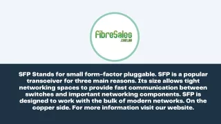 sfp stands for small form factor pluggable