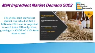 Malt Ingredient Market