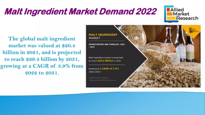 malt ingredient market demand 2022 malt