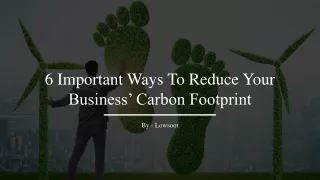6 Important Ways To Reduce Your Business’ Carbon Footprint​