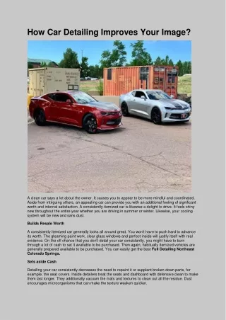 how car detailing improves your image