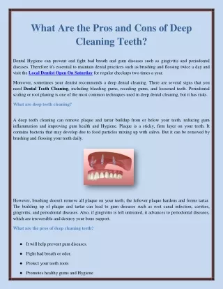 what are the pros and cons of deep cleaning teeth