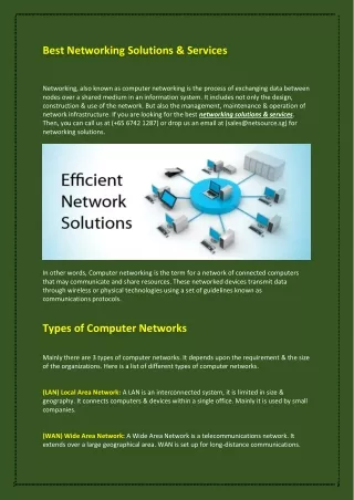 Best Networking Solutions & Services