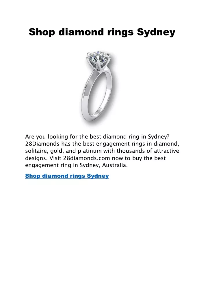 shop diamond rings sydney
