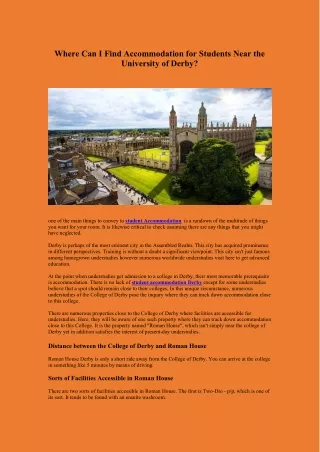 Where Can I Find Accommodation for Students Near t