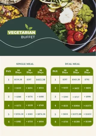 vegetarian bento box Menu-SIngapore