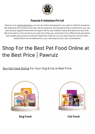 Best Pet food products for your pets