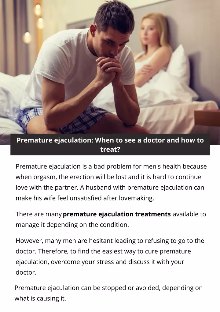 premature ejaculation when to see a doctor