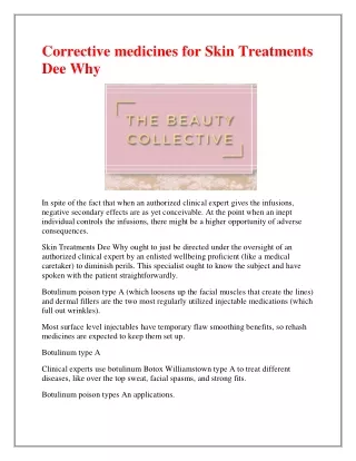 corrective medicines for skin treatments dee why