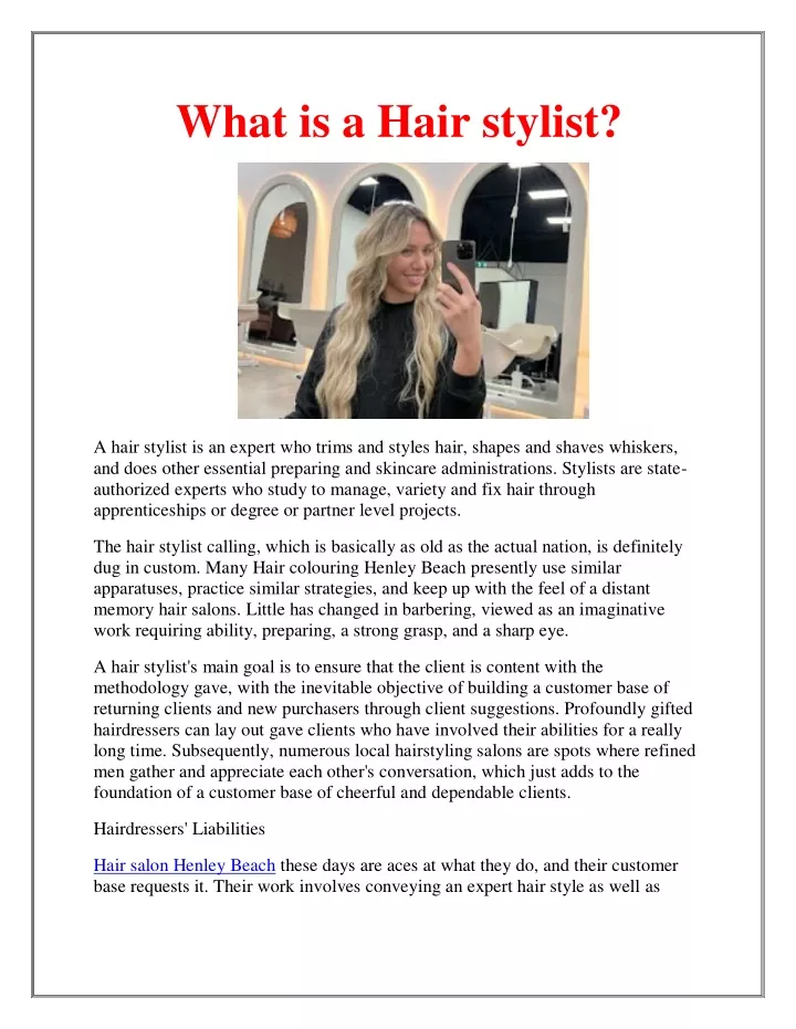 what is a hair stylist