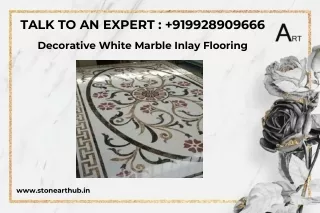 Decorative White Marble Inlay Flooring - Call Now 9928909666