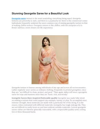Stunning Georgette Saree for a Beautiful Look
