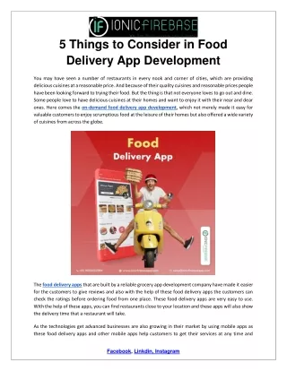 5 things to consider in food delivery