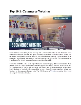 Top 10 E-Commerce