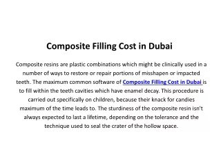 composite filling cost in dubai