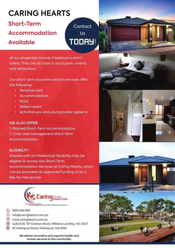 caring hearts short term accommodation available