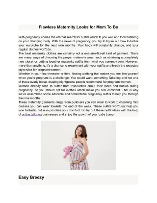 Flawless Maternity Looks for Mom To Be - Cloudtailor