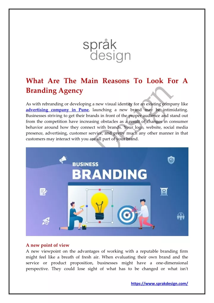 what are the main reasons to look for a branding