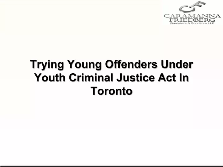 trying young offenders under youth criminal
