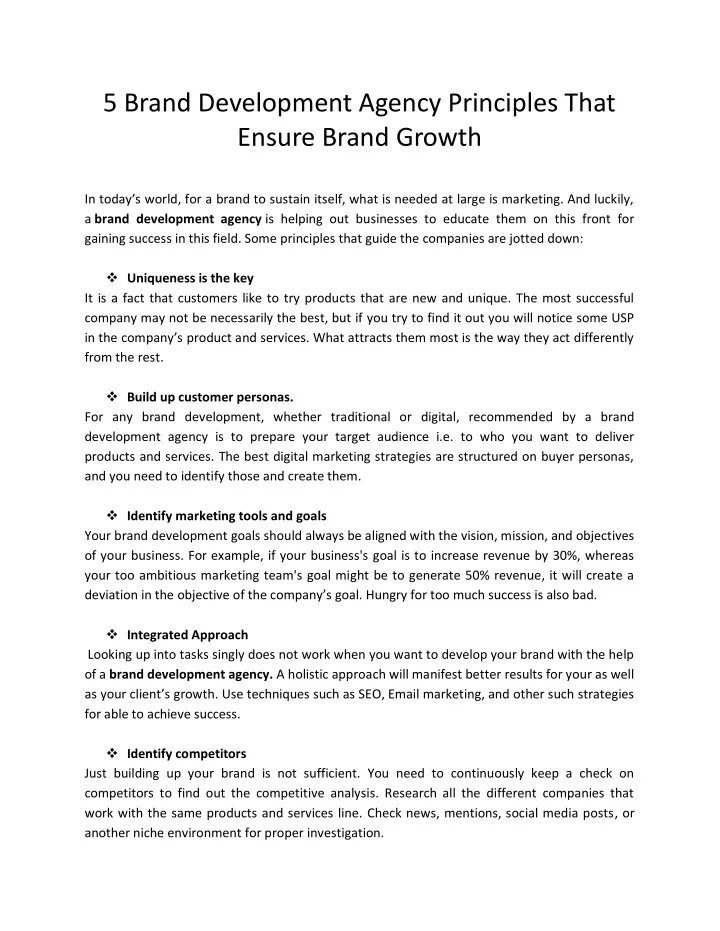 5 brand development agency principles that ensure