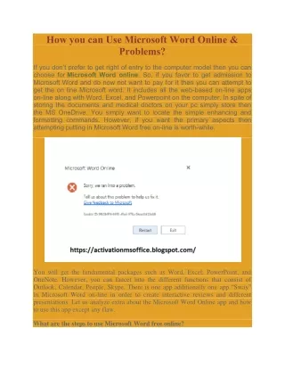 how you can use microsoft word online problems
