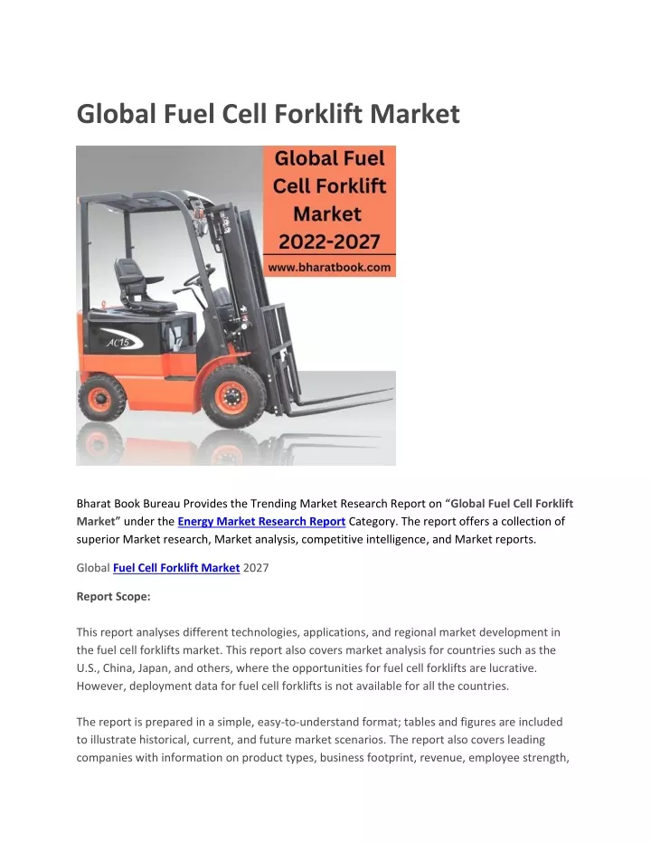 global fuel cell forklift market