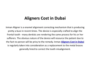 aligners cost in dubai