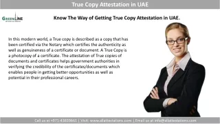 true copy attestation in uae