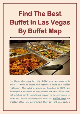 Find The Best Buffet In Las Vegas By Buffet Map